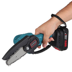 4 Inch Mini Cordless Electric Chainsaw Rechargeable Wood Cutter One-Hand Saw