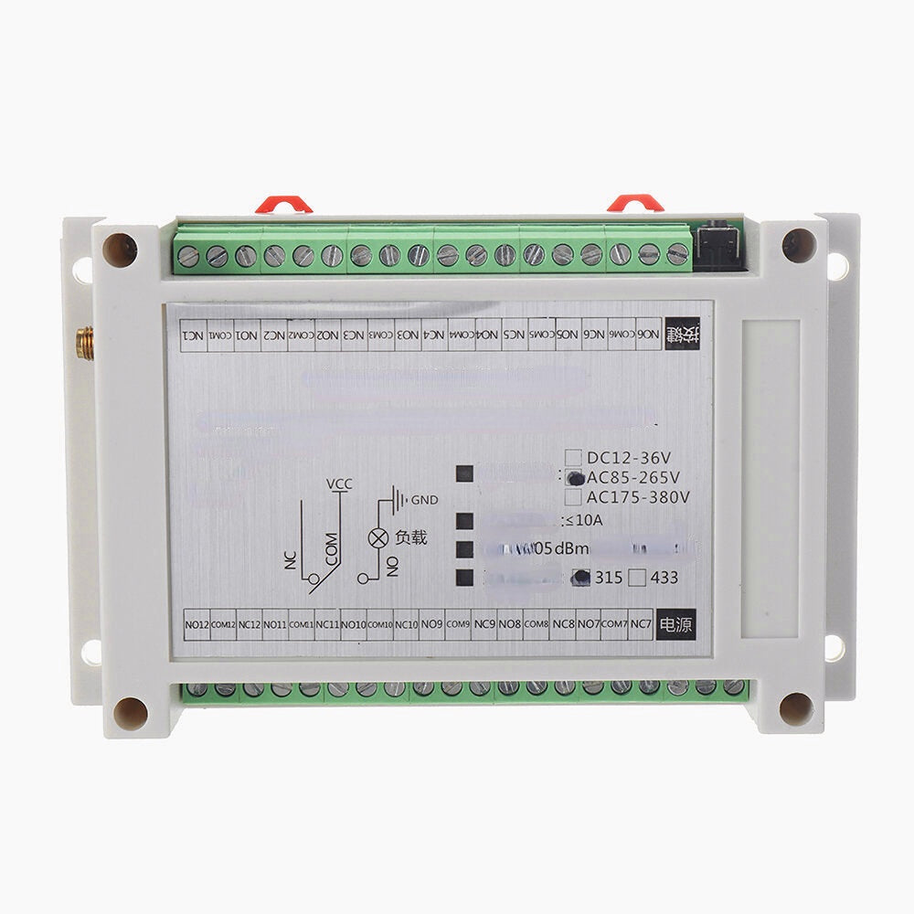 12V-24V 220V 12-way 10A Industrial-grade High-power Wireless Switch Learning Code Switch with 12-key Remote Controller