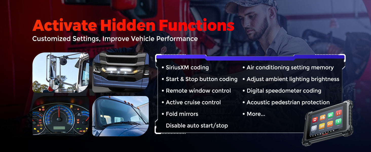 9.7 Inch Display Car Diagnostic Tool Android 10 3000 Active Tests for HD Equipment And Commercial Vehicles Smarter Than MS908cvCV II / M908CV