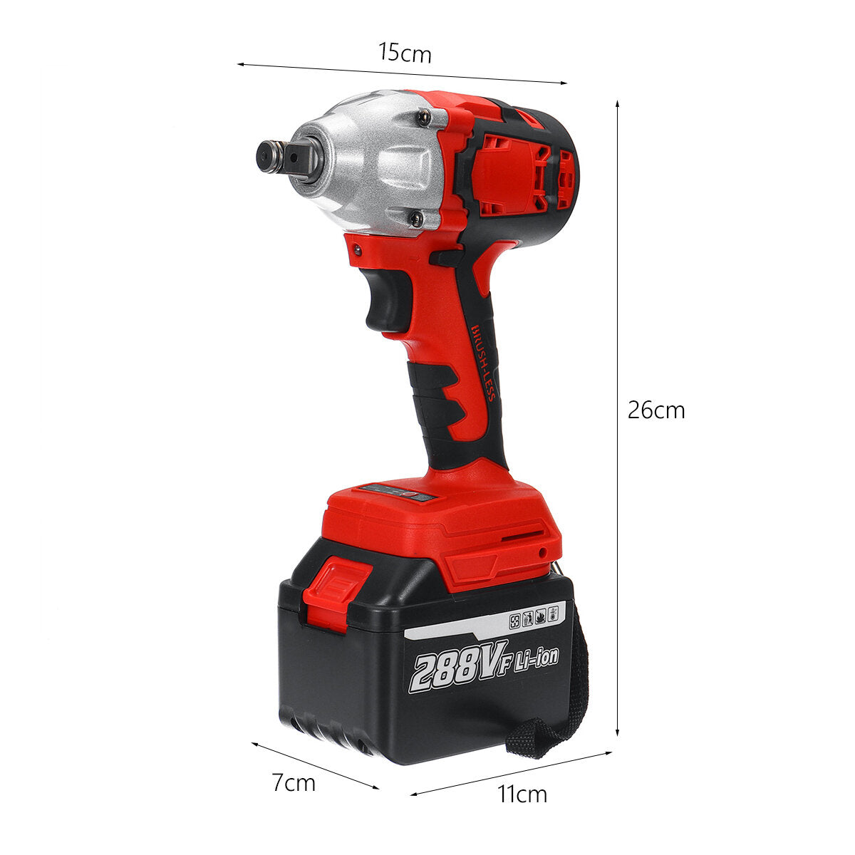 Brushless Cordless Electric Wrench 520N.m 0-3000RPM Power Tool