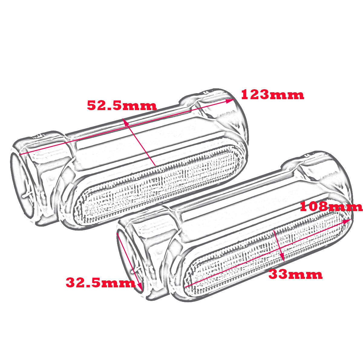 12V 2x Motorcycle LED White Driving DRL Indicator Amber Turn Signal Lights Crash Bar Lamp