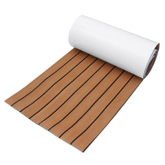 6mm 45x240cm EVA Foam Teak Deck Sheet Self Adhesive Boat Yacht Synthetic Decking Foam Floor Mat Brown With Black Stripes