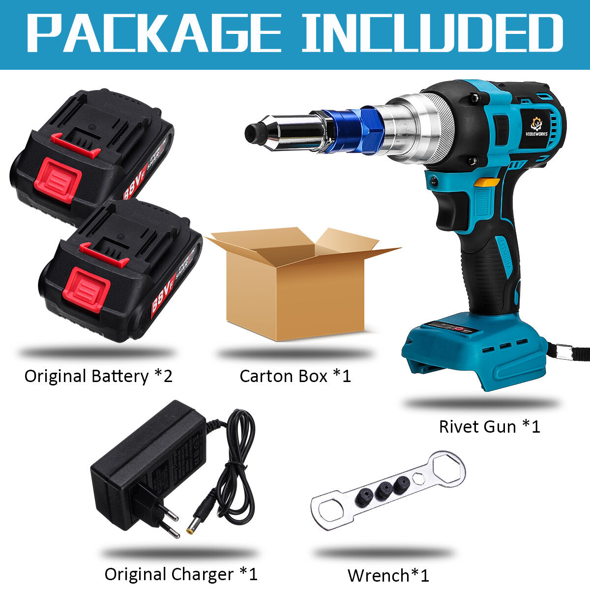 88VF 140N.m Electric Nail Guns Brushess Cordless Rivet Riveter Automatic Riveting Guns Blind Riveter For Makita 18V Battery