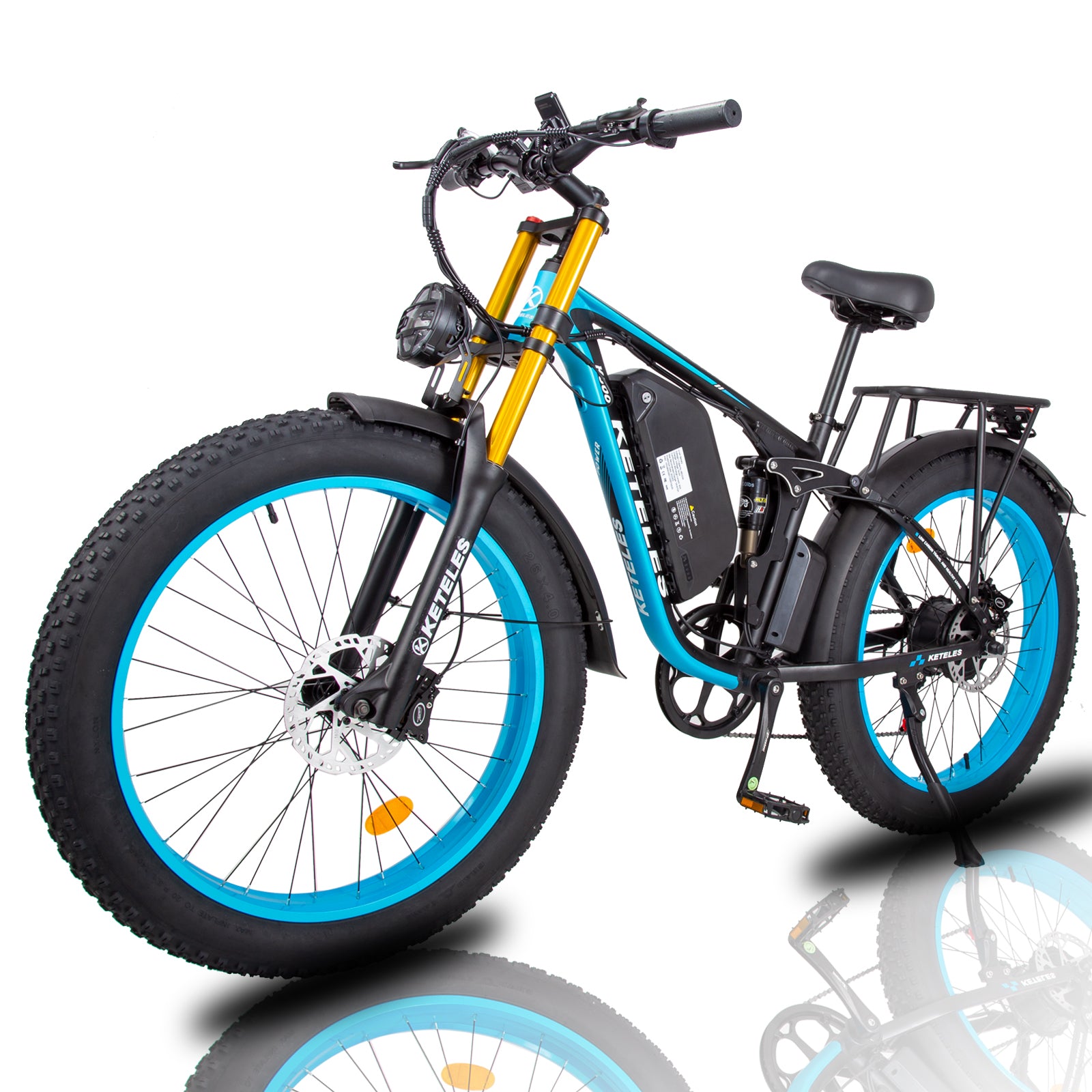 Electric Bike 48V 23Ah Battery Dual 1000W Motor 25KM/H Fat Tire 26x4.0 Inch 60KM Range 180KG Load Capacity Mountain Ebike
