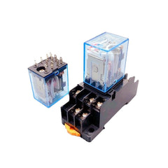 HH53P MY3NJ 11Pin 3NO/3NC 5A AC110/220V DC12/24V Micro Small Electromagnetic Lntermediate Relay with Socket