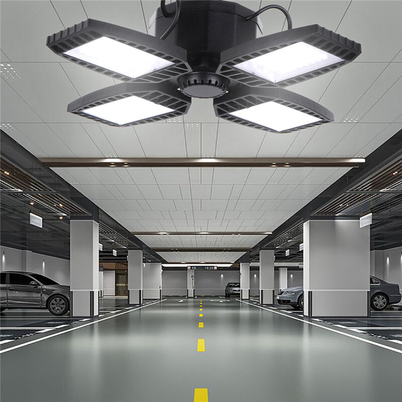 2/3/4/5 Blade Deformable LED Foldable Garage Light Mining Workshop Supermarket Ceiling