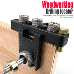 Three-in-One Positioning Hole Puncher for Woodworking - Compact, Durable, CNC Machined, Anodized Finish, 6061 Aluminum Alloy