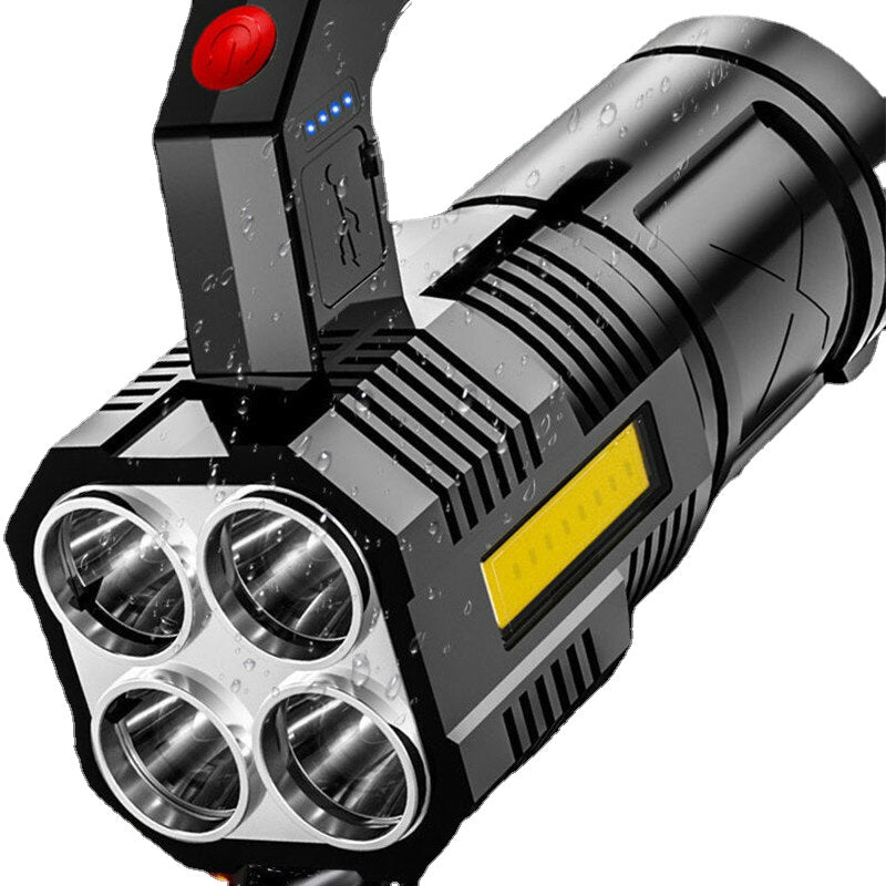 5 Cores XPE+COB ABS Handheld Housing Flashlight Built-in Battery With Sidelight Powerful LED Searchlight