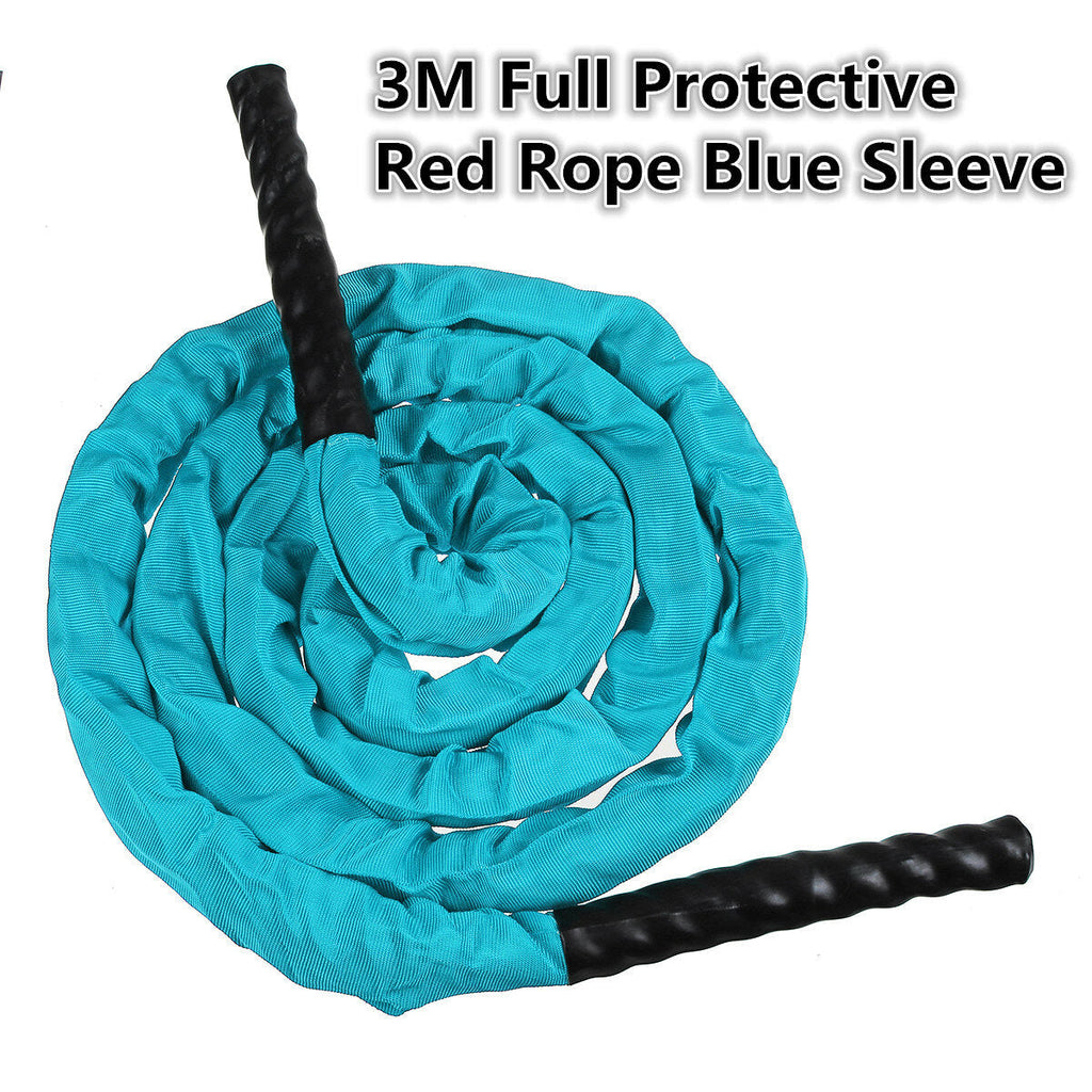 3-Colors 25mm Dia. Fitness Heavy Jump Rope 300CM Weighted Battle Skipping Ropes Power Improve Muscle Strength Training Rope