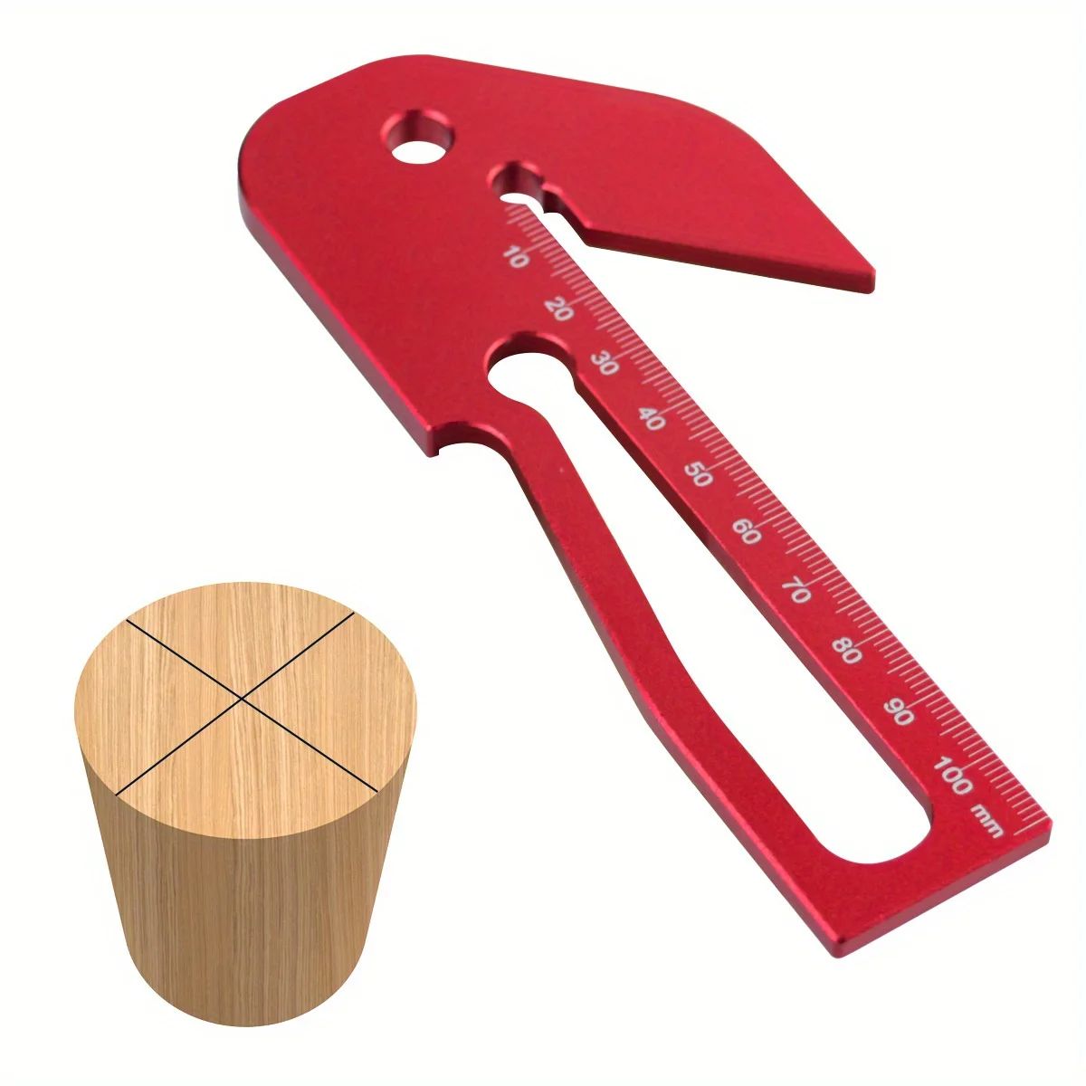 Accurate Center Finder & Dual-Angle Scribe Tool - Premium Aluminum Alloy, Compact Design for Woodworking Projects