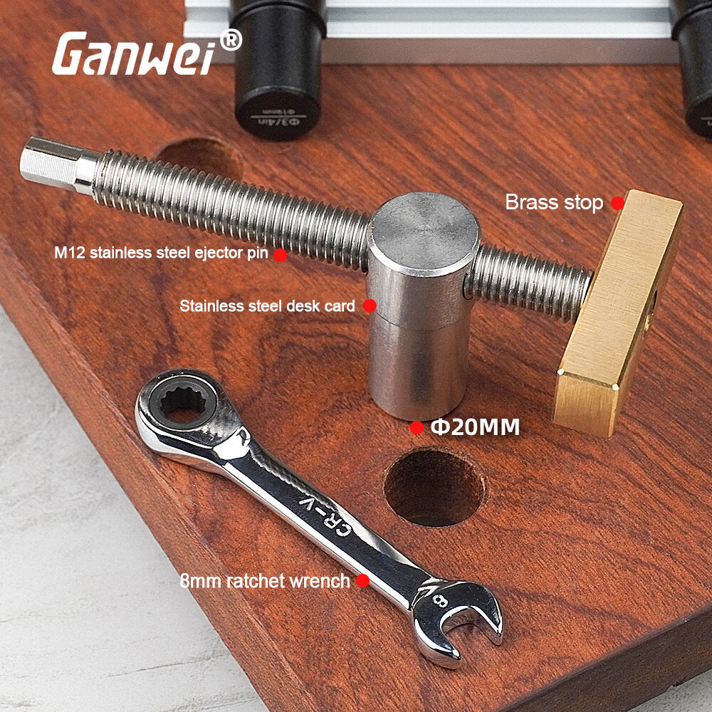 Woodworking Table Vice Clamp - Durable Brass & Stainless Steel, 19mm/20mm, Ratchet Mechanism, 1/2 PCS Options