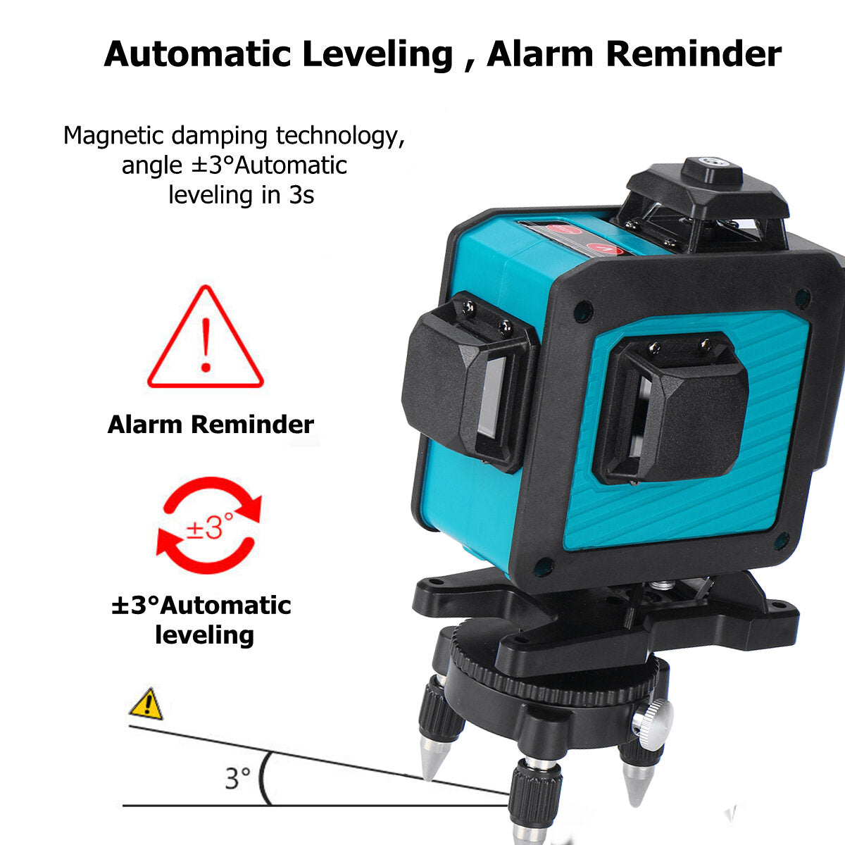 16 Line Laser Level Green Light 360 Self Leveling Cross Horizontal Vertical