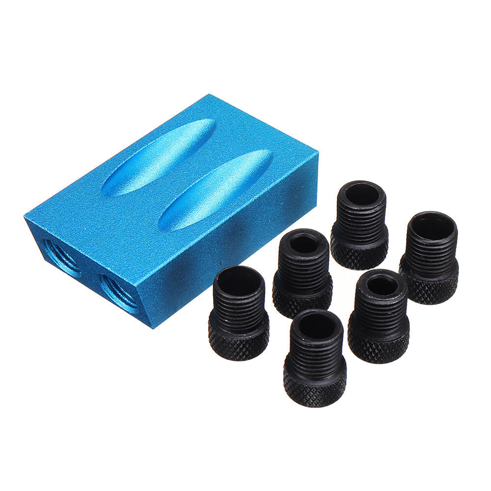 Pocket Hole Screw Jig Drill Guide with Bits & Clamp - Aluminum Alloy, Adjustable for Wood Joints, 4 Set Options