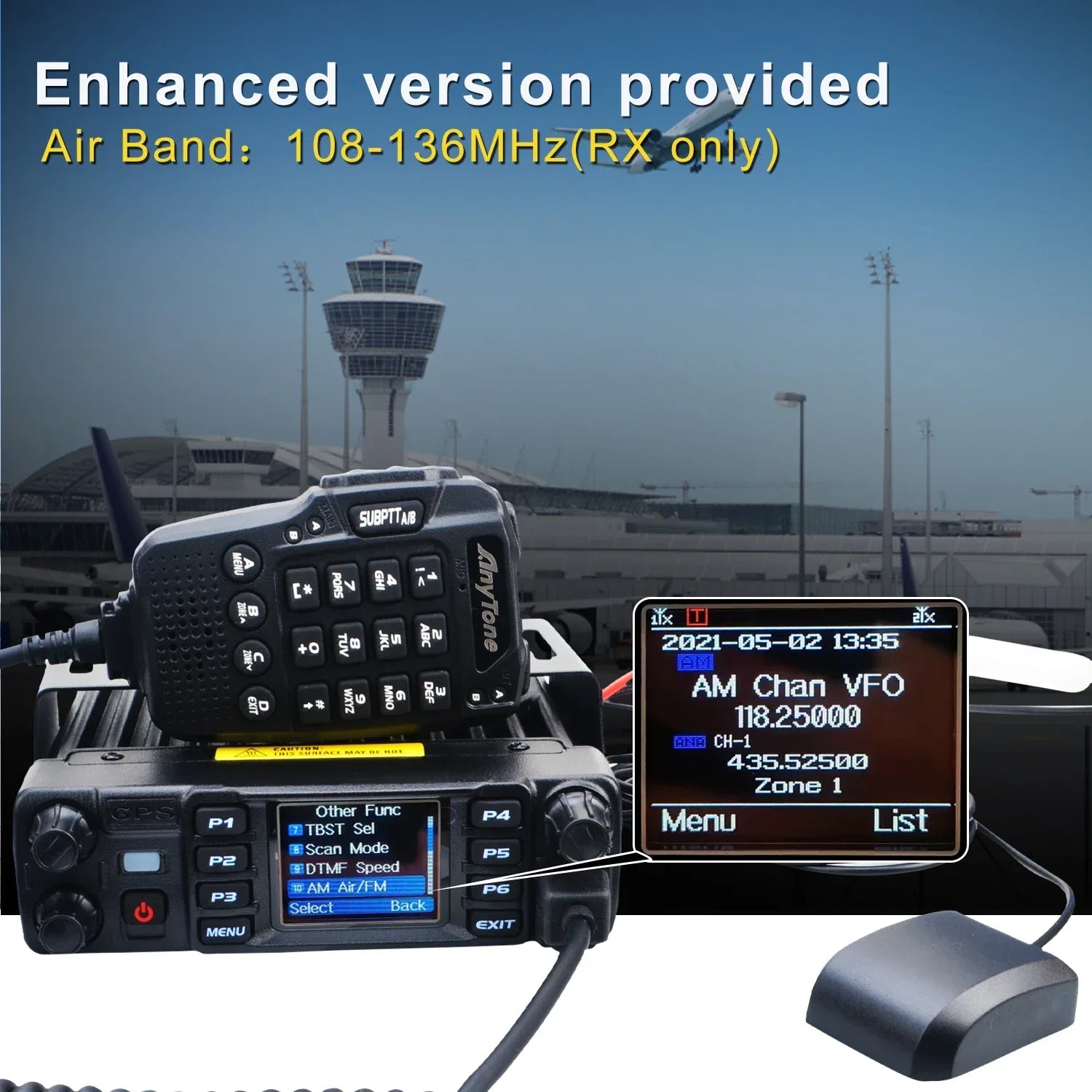Plus VHF UHF Air Band Receive GPS APRS bluetooth PTT DMR Digital Repeater Function FM Mobile Radio AES256