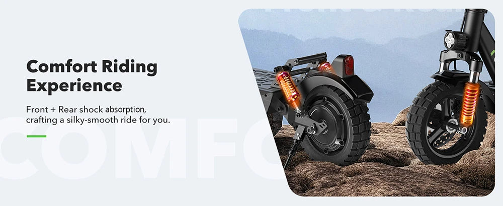 Electric Scooter 10Ah 48V 800W Motor Recommended Top Speed 25KM/H 10in Folding Moped Electric Scooter 45KM Mileage Electric Scooter Max Load 150Kg