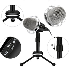 3.5mm Condenser Microphone Home Studio Portable Microphone for PC Computer Phone