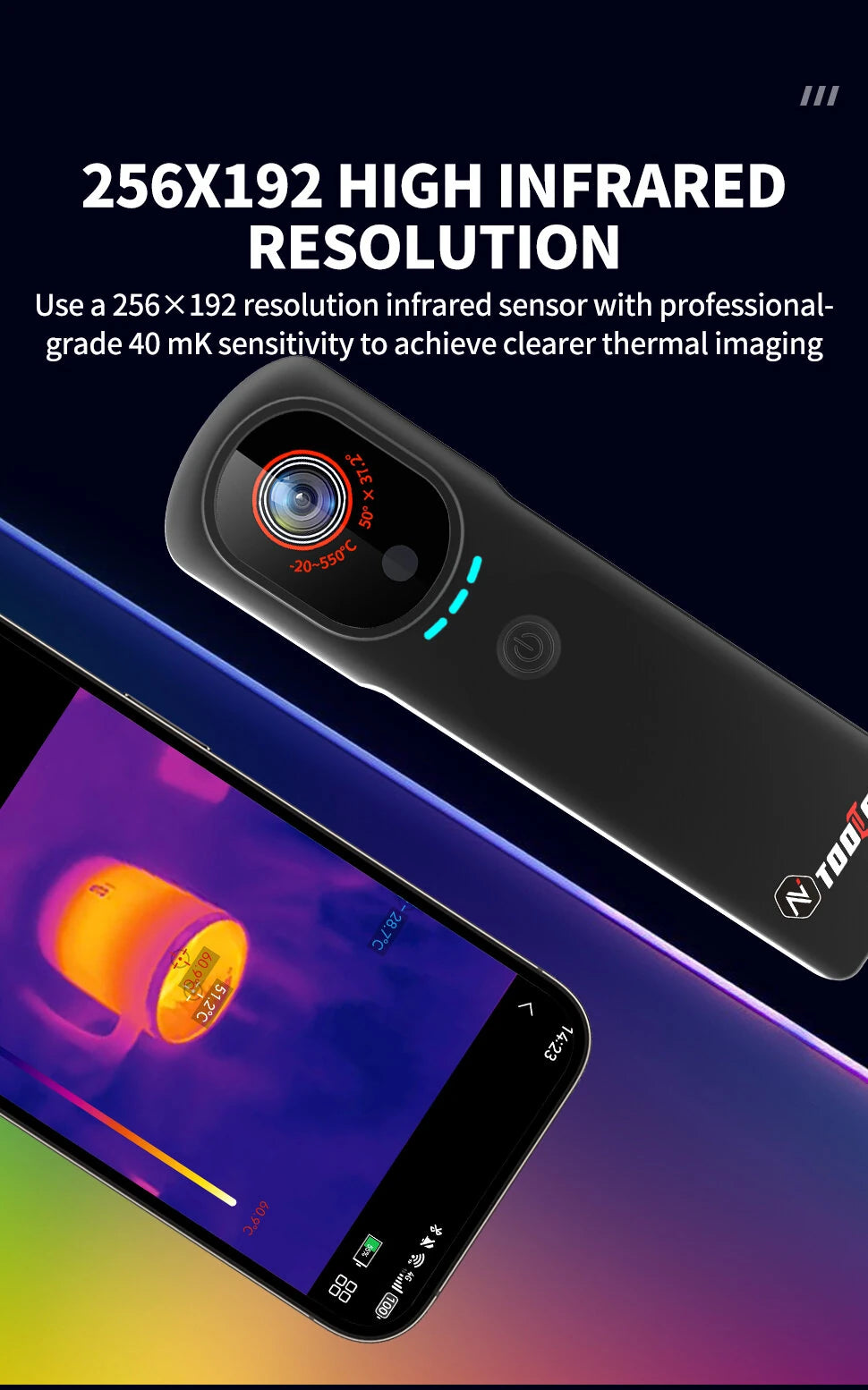 GreenZech T9 WiFi Professional | 256x192 HD Thermal Camera | Wireless Image Transmission & Dual-Light Fusion