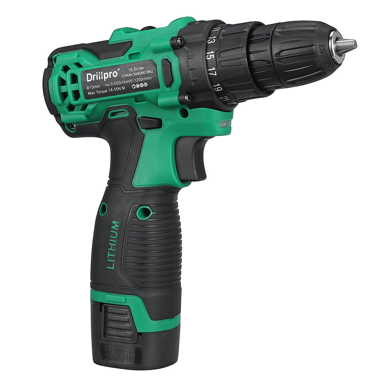 18V 1500mAh Cordless Drill Rechargeable 2 Speed Electric Drill