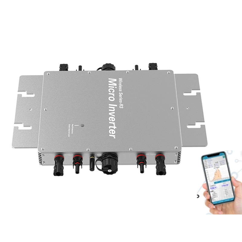 1400W MPPT Solar PV Grid Tie Smart Micro Inverter DC22V-60V to AC110V-230V 50HZ/60HZ Mobile APP for remote monitoring