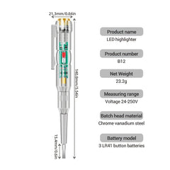 Intelligent Voltage Tester Pen 24-250V AC Non-contact Induction Testing