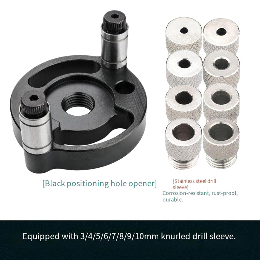 Single Hole Positioning Puncher for Woodworking with Drill Bit Sets, 3-10mm, Red/Black, Precise & Versatile Tool