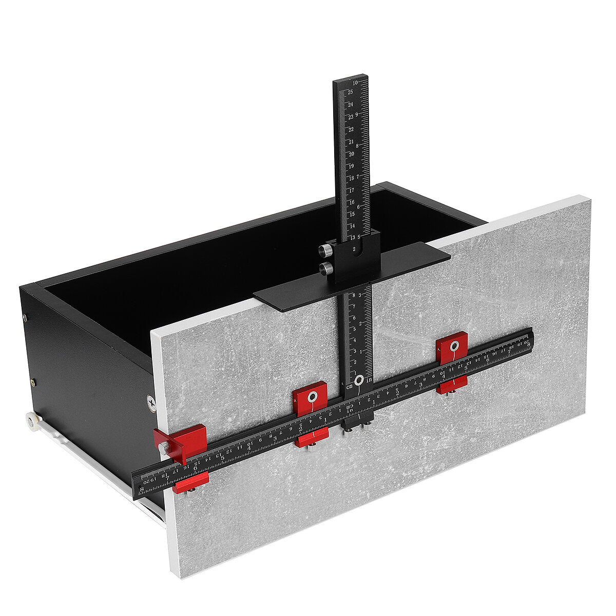 Aluminum Alloy Cabinet Hardware Jig Fixture 4MM+5MM Punching Locator Woodworking Drill Positioning Guide T-ruler