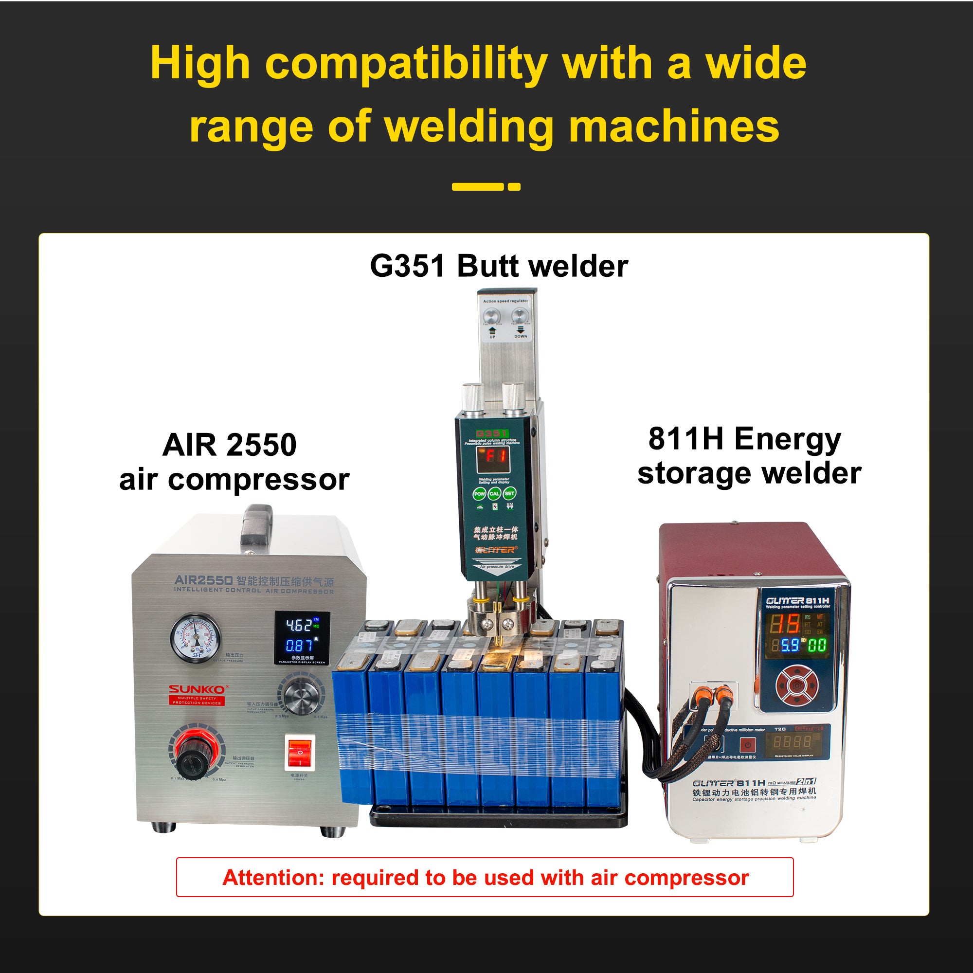 Pneumatic Column Spot Welder Head for Lithium Battery Welding 6kg Max Pressure Adjustable Height for 801H/811A/811H Welding Machine