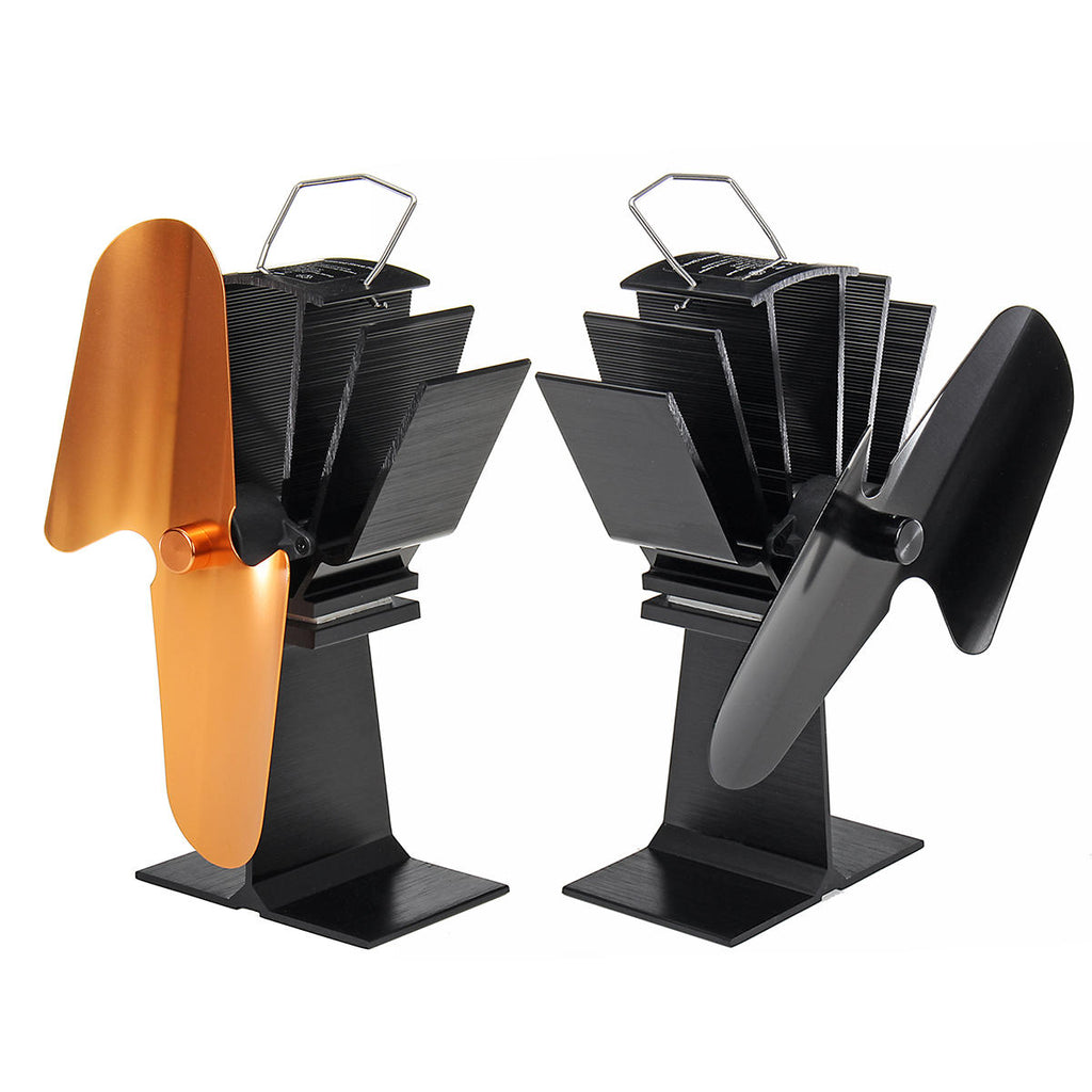 2 Blade Heat Powered Wood Stove Fan Silent Eco-Friendly Fireplace Fan for Wood Log Burner