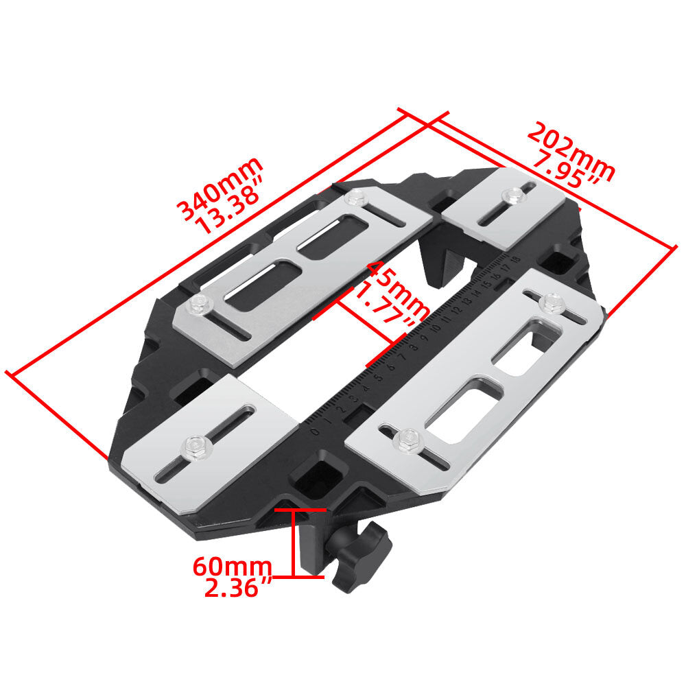Multifunctional Wooden Door Slot Locator Kit - Aluminum Alloy, Quick Adjustment, Hinge & Lock Slotting Tool, 2.4" Clamping
