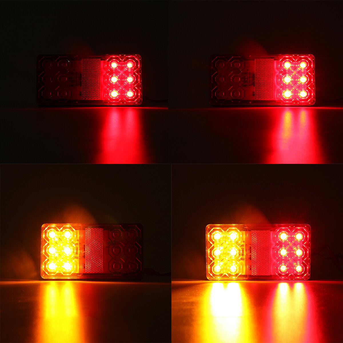 2pcs 12V-80V 24V 12 LED Rear Tail Stop Brake Light Indicator Turn Signal For Trailer RV Boat