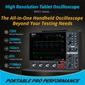 High Resolution Tablet Oscilloscope 12-bit 4 Channel 1GSa Sampling Rate Up to 200MHz Bandwidth Portable Touchscreen