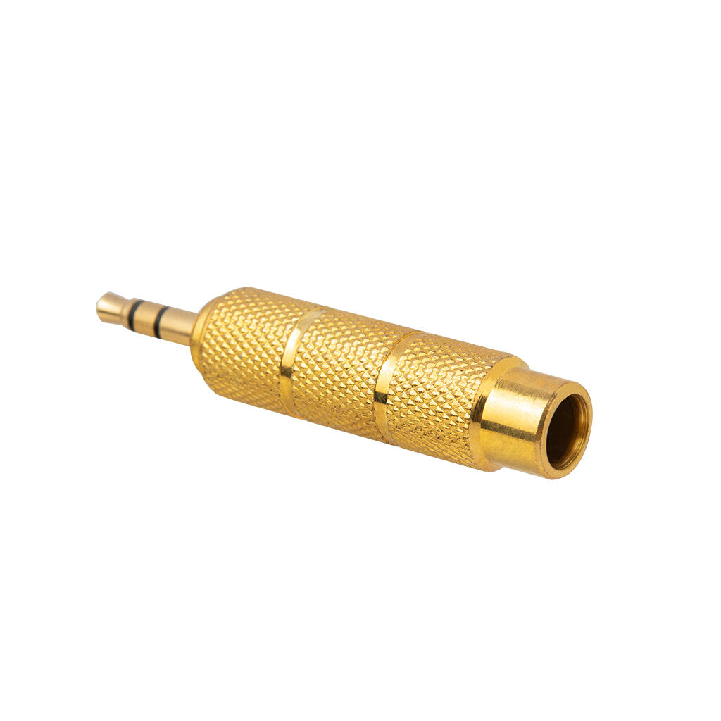 5Pcs/ 1Set Golden Metal 6.5mm Male To 3.5mm Female Audio Adapter Stereo AUX Converter Amplifier