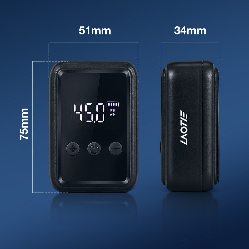 Bike Pump 7.4V 500mAh 150psi Max Inflatable Air Pressure Wireless Portable Electric Bike Air Pump Inflator Mini Power Bank