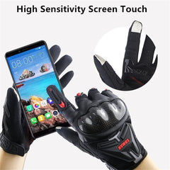 Motorcycle Touch Screen Gloves Carbon Fiber Riding Men Women Protective Gears