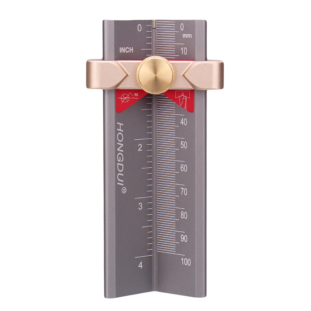 3-in-1 Multifunction Measuring Gauge for Drill Depth, Angle & Table Saw Height - Aluminum Alloy, Metric & Inch Scale