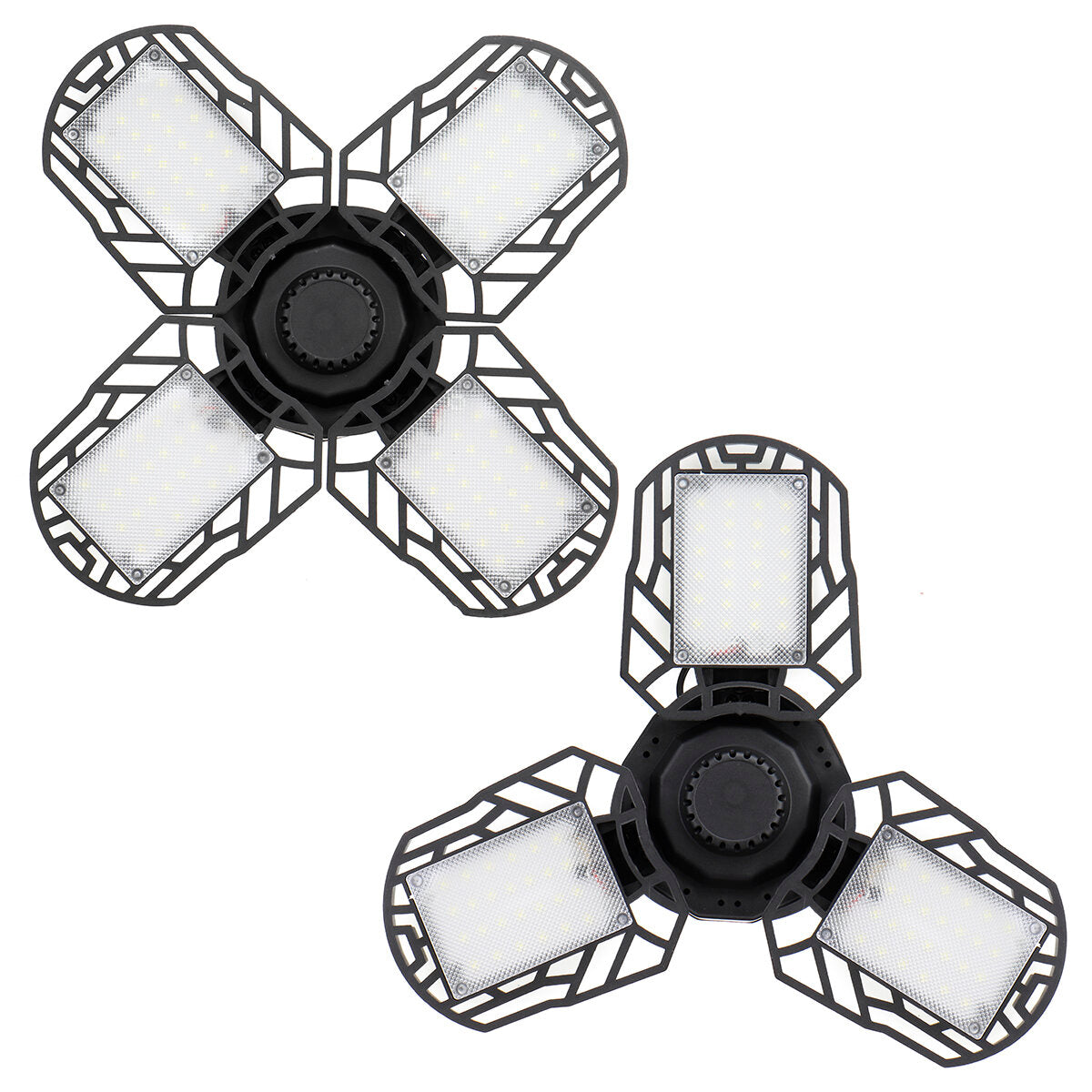 USB + Solar Power 6000lm 200W  Garage Ceiling Light Adjustable LED Work Light Bulbs with 3/4 Panel Led Shop Lights