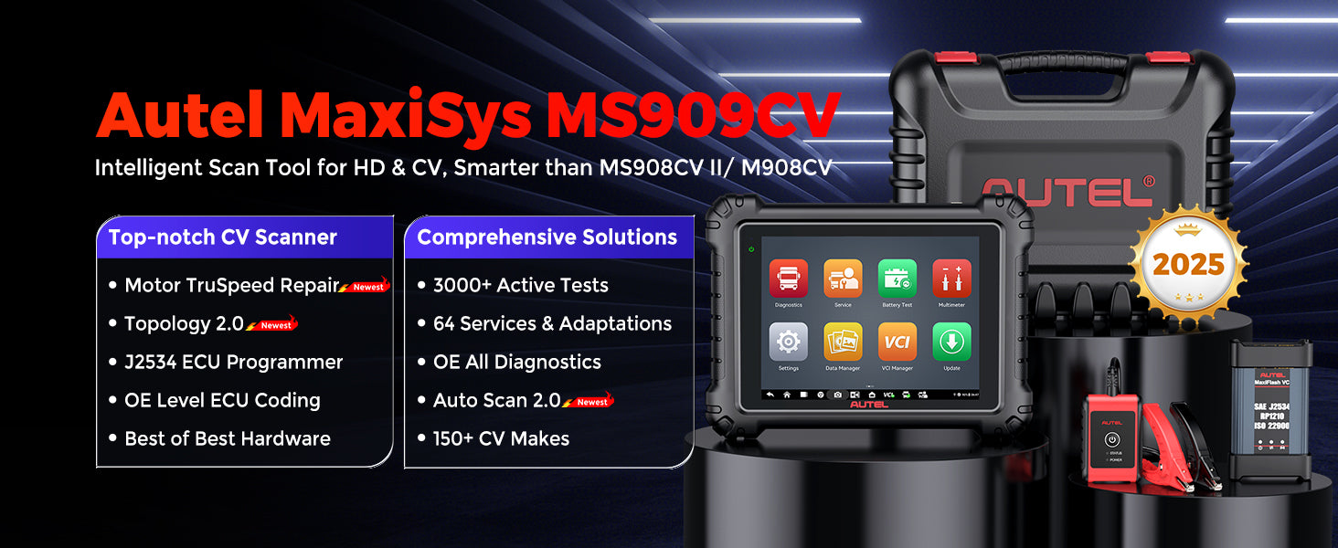 9.7 Inch Display Car Diagnostic Tool Android 10 3000 Active Tests for HD Equipment And Commercial Vehicles Smarter Than MS908cvCV II / M908CV