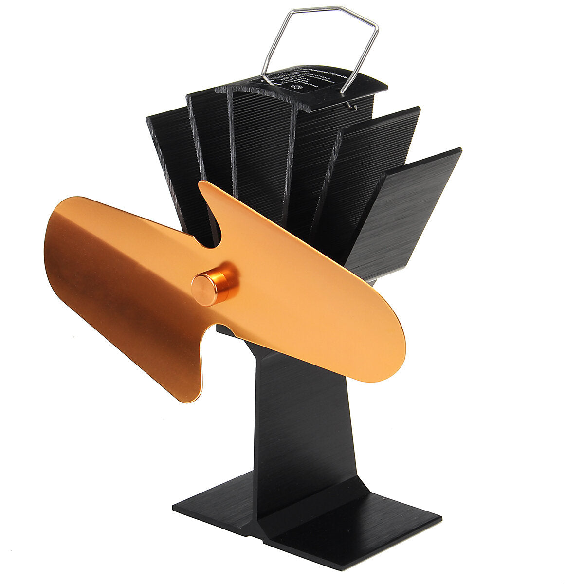 2 Blade Heat Powered Wood Stove Fan Silent Eco-Friendly Fireplace Fan for Wood Log Burner