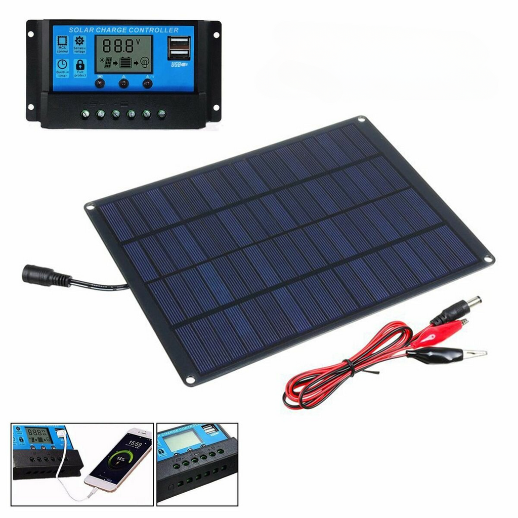 5.5W 18V Solar Panel Monocrystalline Silicon Laminated Solar Panel w/ 10A/20A/30A/50A Controller