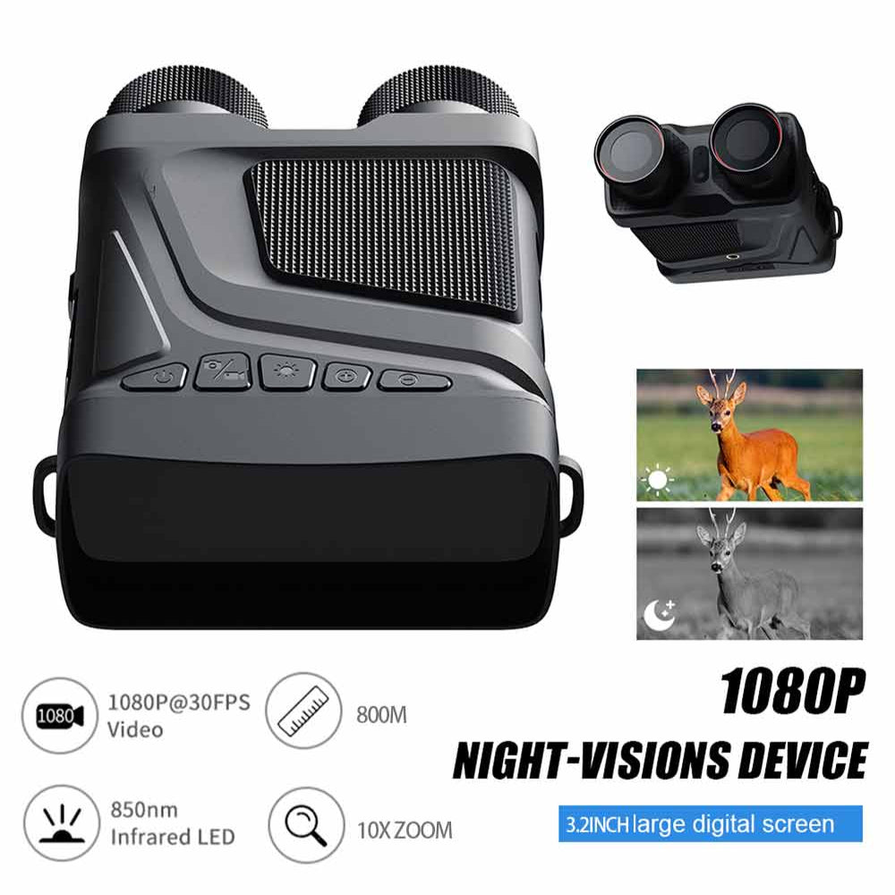 10X Zoom Digital Infrared Night Vision Binocular Telescope for Hunting Camping Professional 1080P 800M Night Vision Device