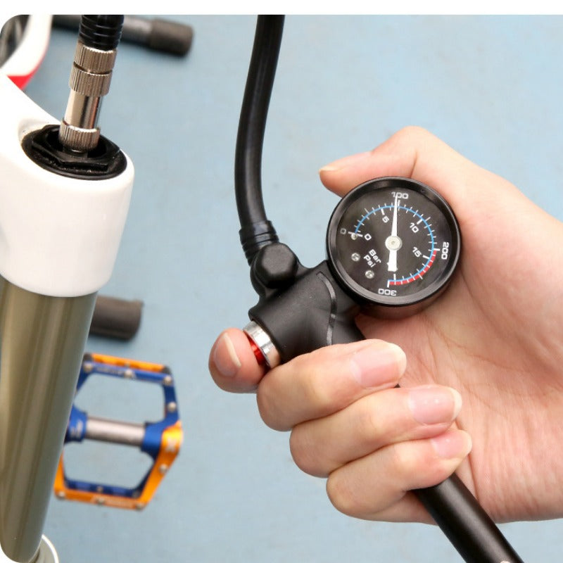 Portable High-pressure 300psi Bike Air Pump With Gauge For Fork & Rear Suspension Shock Absorber Mountain Bicycle Inflator