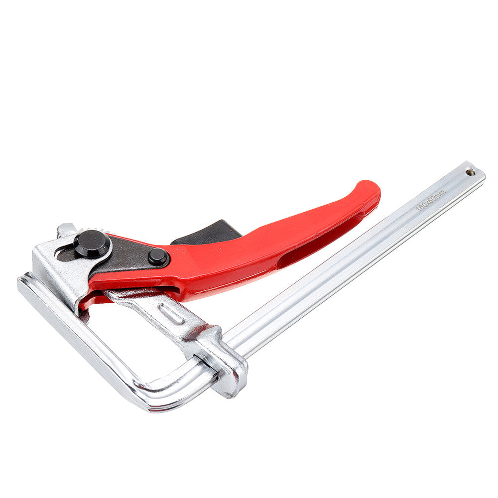 Forging Rail F Clamp - Quick Fixation Tool for MFT Table & Guide Rails - Metal, Red/Silver, Ideal for Woodworking DIY
