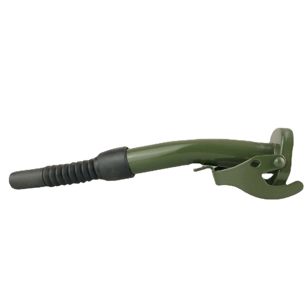 Black Metal Jerry Can Gas Canister Rubber Nozzle Spout Military Style Clamp 20L