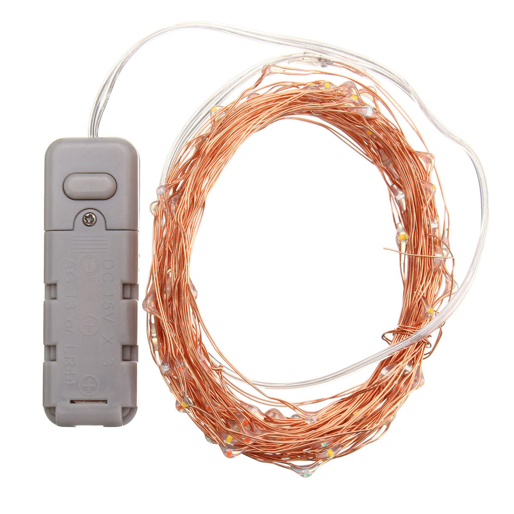 Battery Powered 10M 100LEDs Waterproof Copper Wire  String Light For Wedding Party Decor
