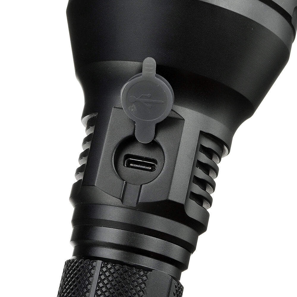 4300lm 875m LED Flashlight with 26800 Battery 6800mAh 3C Power Li-ion Battery USB-C Rechargeable Large Capacity Long Runtime Powerful Torch