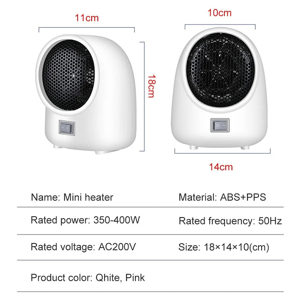 500W Portable Mini Ceramic Space Heater Fan