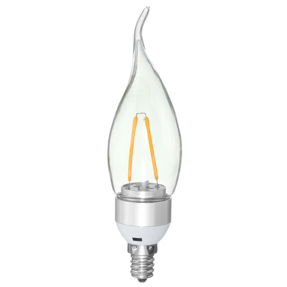 Non-Dimmable 2W Sliver Pull Tail Incandescent Candle Light Bulb 220V