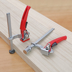 Woodworking Desktop Fixing Clamp - Adjustable 160MM Hold Down, Durable Zinc Alloy, Quick Press Technology, Red