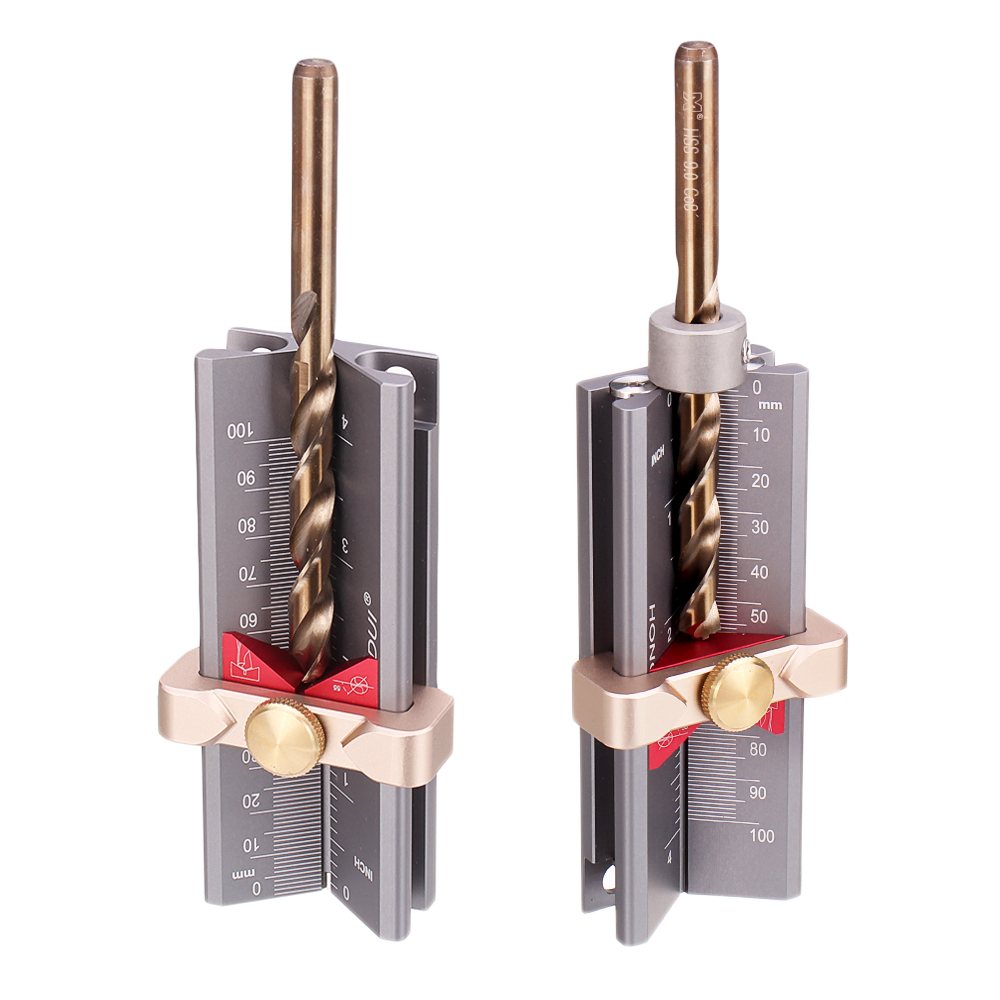 3-in-1 Multifunction Measuring Gauge for Drill Depth, Angle & Table Saw Height - Aluminum Alloy, Metric & Inch Scale