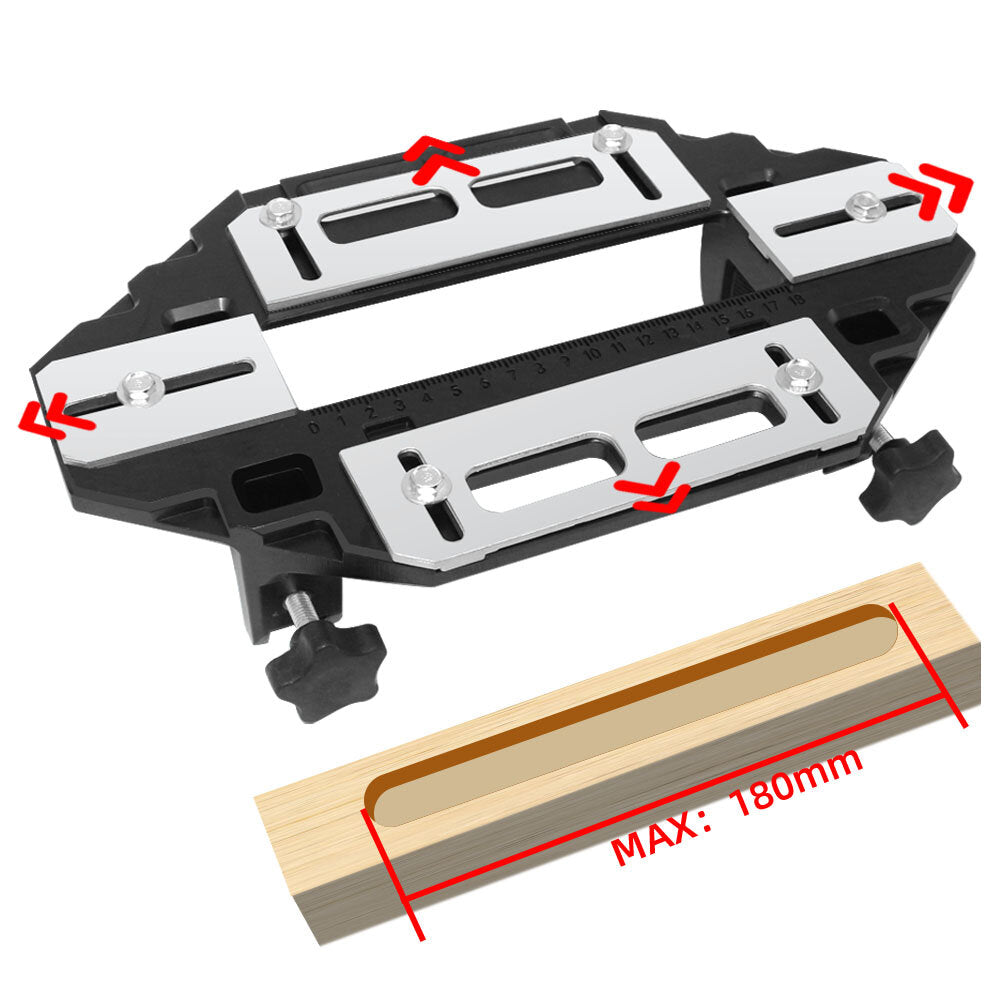 Multifunctional Wooden Door Slot Locator Kit - Aluminum Alloy, Quick Adjustment, Hinge & Lock Slotting Tool, 2.4" Clamping